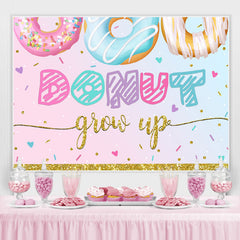 Donut Grow Up Toile de fond d'anniversaire en or rose pour filles