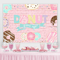 Donut grandir avec une toile de fond de douche de bébé en brique rose