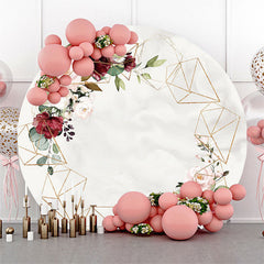 Toile de fond de mariage ronde marbrure florale de fian?ailles
