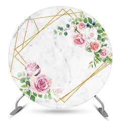 Couverture de toile de fond ronde de mariage marbré de fian?ailles
