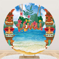 Toile de fond ronde pour fête Luau à thème hawaïen