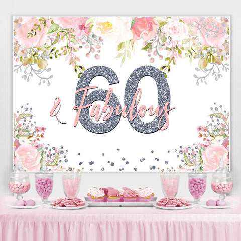 Fabuleux fond floral rose joyeux 60e anniversaire