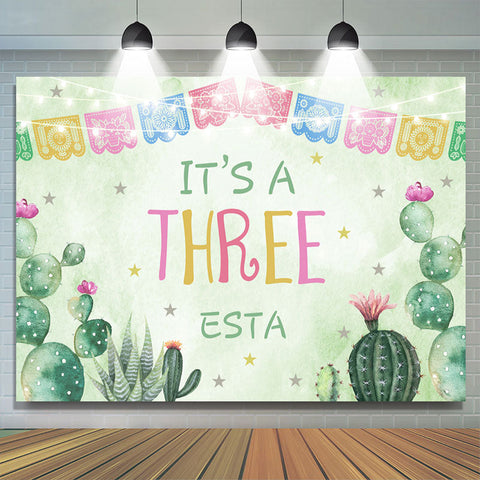 Thème Fiesta, c'est une toile de fond de joyeux anniversaire à trois est