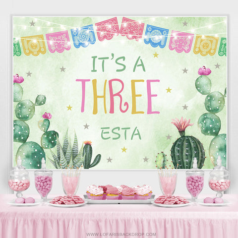 Thème Fiesta, c'est une toile de fond de joyeux anniversaire à trois est