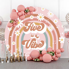 Cinq est une toile de fond ronde Vibe Floral 5e anniversaire