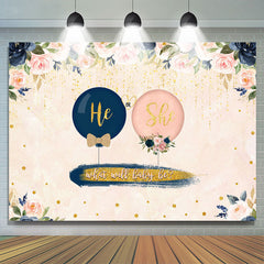 Floral et paillettes avec toile de fond de douche de bébé ballons