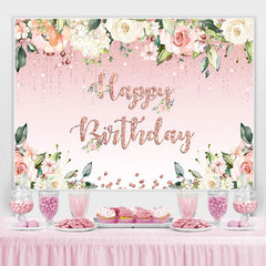Toile de fond florale et rose douce pour anniversaire