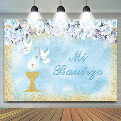 Floral Doves Mi Bautizo Baptême Toile de Fond Pour Jumeaux