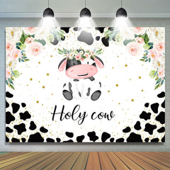 Toile de fond d'animal doux de vache sacrée florale pour l'événement