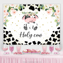 Toile de fond d'animal doux de vache sacrée florale pour l'événement