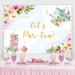 Floral Lets Par-tea Photoshoot Toile de fond pour la fête