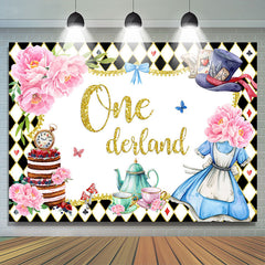 Toile de fond d'anniversaire Onederland sur le thème de la fée magique florale