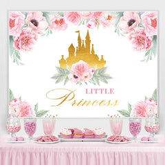 Toile de fond de fête d'anniversaire princesse litière rose floral pour photo