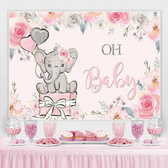 Toile de fond floral rose Oh Baby Photoshoot pour Baby Shower