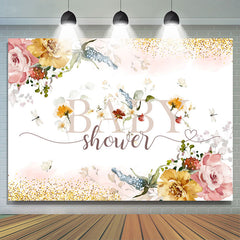 Floral avec Buttfly Genre révéler toile de fond de douche de bébé