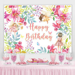 Flower And Girls Joyeux anniversaire Toile de Fond pour la fête