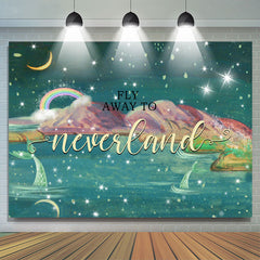 Envolez-vous vers la toile de fond de douche de bébé de nuit d'hiver de Neverland