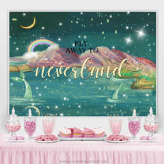 Envolez-vous vers la toile de fond de douche de bébé de nuit d'hiver de Neverland