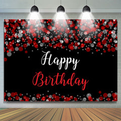 Fond de joyeux anniversaire sur le thème de la bulle grise rouge floue