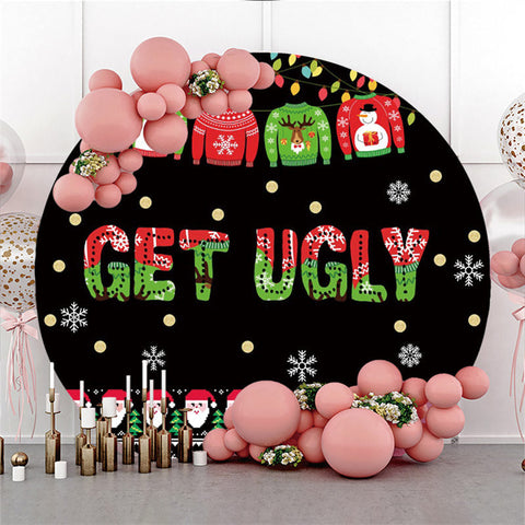 Get Ugly Sweater Thème Joyeux Anniversaire Cercle Toile de Fond