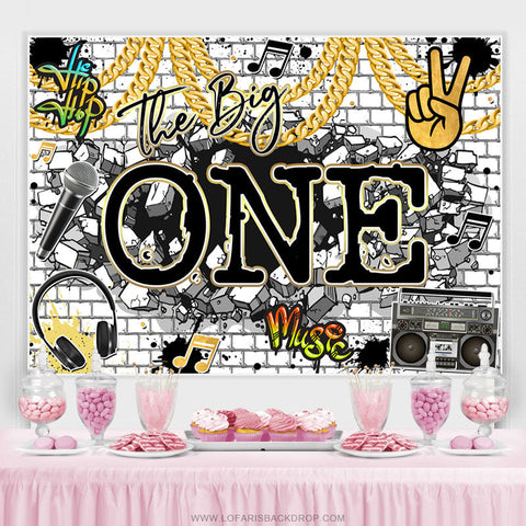 Girafe Hip Hop Rock The Big One Joyeux Anniversaire Toile de Fond