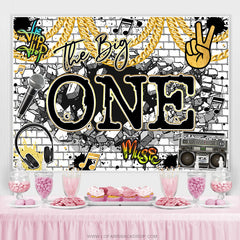 Girafe Hip Hop Rock The Big One Joyeux Anniversaire Toile de Fond