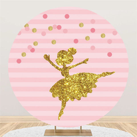 Gld Glitter Girl Dancer Rose Rayures Anniversaire Toile de Fond