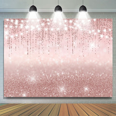 Fond de joyeux anniversaire thème simple paillettes et rose