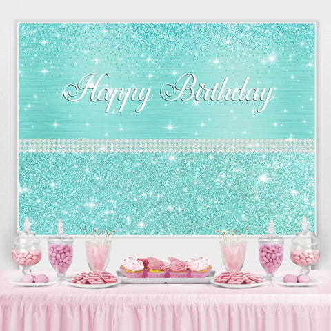 Toile de fond joyeux anniversaire paillettes et Tiffany Bule Pearl