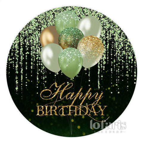 Glitter Bokeh Ballon Cercle Joyeux Anniversaire Toile de Fond