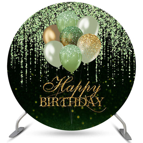 Glitter Bokeh Ballon Cercle Joyeux Anniversaire Toile de Fond