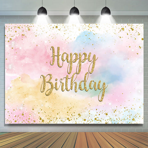 Fond de joyeux anniversaire de nuage de ciel coloré de paillettes