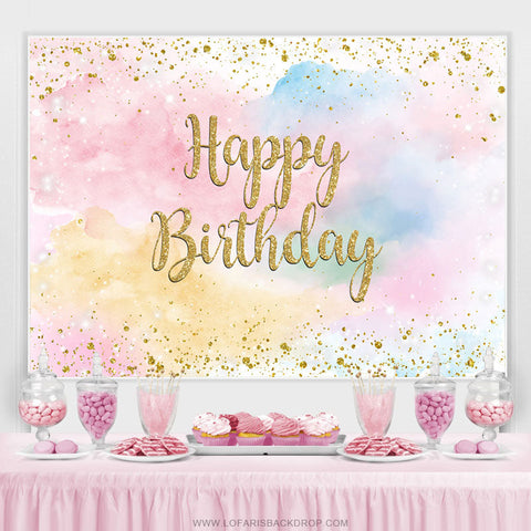 Fond de joyeux anniversaire de nuage de ciel coloré de paillettes