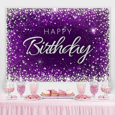 Toile de fond de joyeux anniversaire sur le thème du diamant violet scintillant