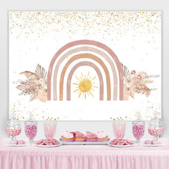 Toile de fond de douche de bébé floral et soleil scintillant pour fille