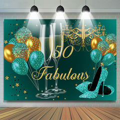 Toile de fond joyeux 50e anniversaire paillettes dorées et bleues