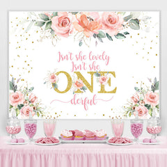 Toile de fond Onederful de fleurs dorées et roses scintillantes