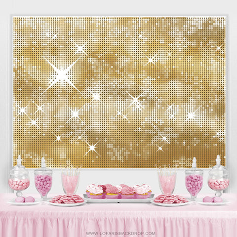 Toile de fond sur le thème du joyeux anniversaire Glitter Golden Bokeh