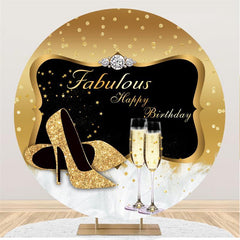 Paillettes dorées avec fond d'anniversaire de cercle d'étoiles