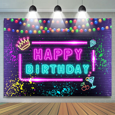 Glitter Graffiti Et Ocktail Joyeux Anniversaire Toile De Fond