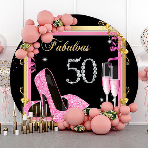 Glitter Heels Fabulous Round 50e Anniversaire Toile de Fond