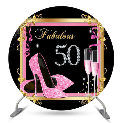 Glitter Heels Fabulous Round 50e Anniversaire Toile de Fond