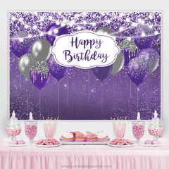 Glitter Light Balloon Joyeux Anniversaire Toile de Fond Pour Femme