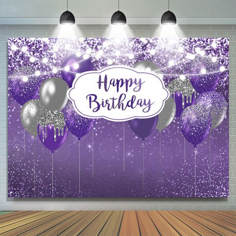 Glitter Light Balloon Joyeux Anniversaire Toile de Fond Pour Femme