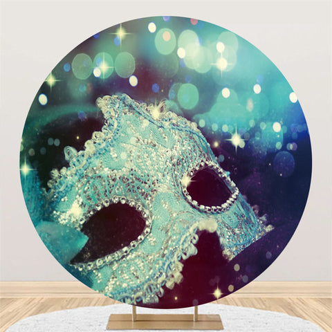 Toile De Fond Ronde Thème Carnaval Bokeh Bleu Clair Paillettes