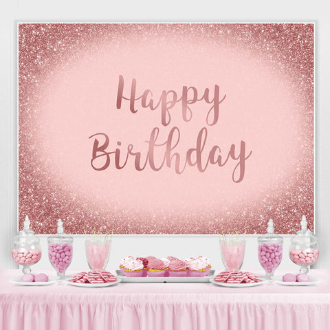 Toile de fond Bokrh joyeux anniversaire rose scintillant pour fille