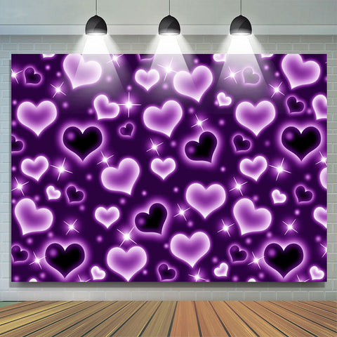 Toile de fond photo Glitter Purple Heart d¨|but des ann¨|es 2000 pour anniversaire