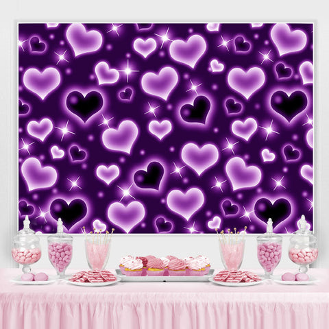 Toile de fond photo Glitter Purple Heart d¨|but des ann¨|es 2000 pour anniversaire