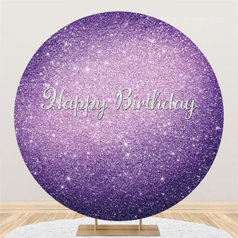 Fond de cercle joyeux anniversaire thème violet paillettes