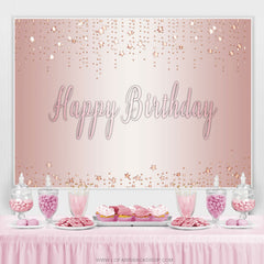 Toile de fond de joyeux anniversaire sur le thème de la rose dorée scintillante